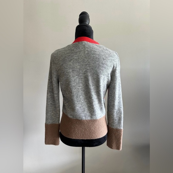 COS Colour-block Cardigan With Pockets In Red - Picture 4 of 6